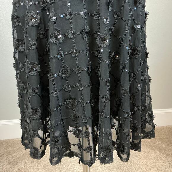 Alex Evenings Women's Cocktail Dress Size 8 Black Sequined Sleeveless Mid Sheath - Picture 9 of 14